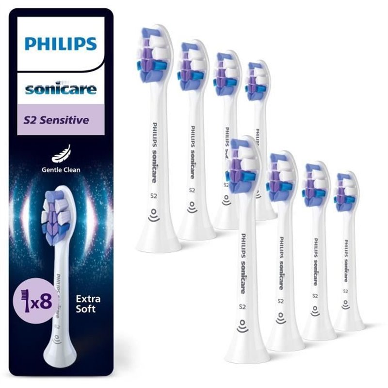 Lot de 8 têtes de brosse - PHILIPS - HX6058/87 - S2 white