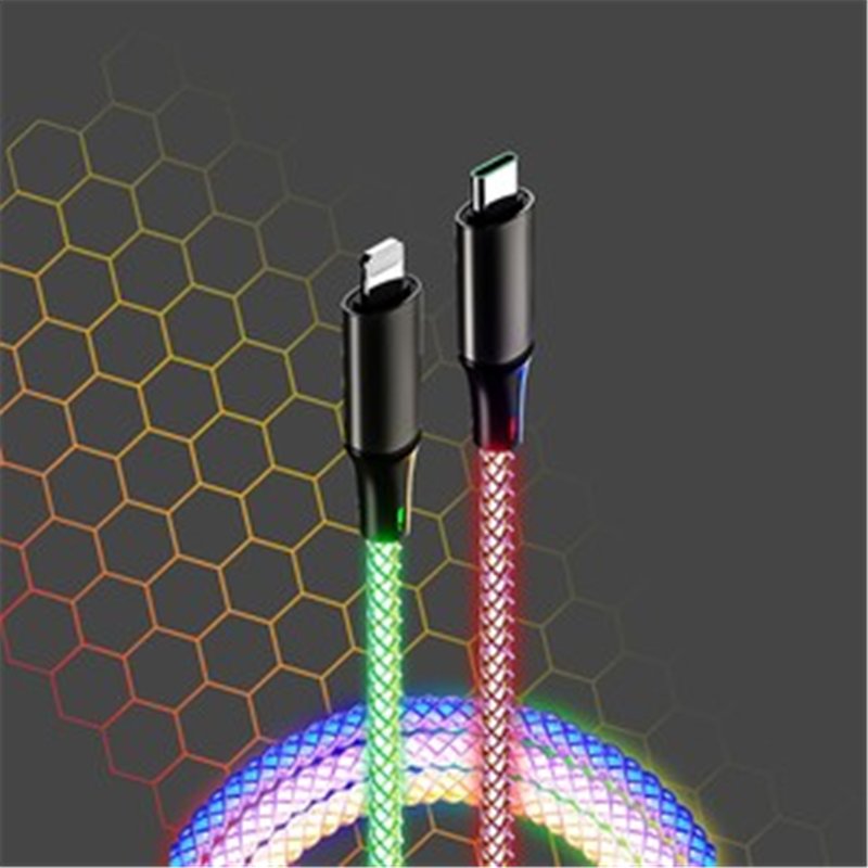 CABLE LUMINEUX RGB USB-C LIGHTNING 1M