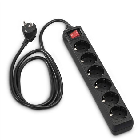 Hama Multiprise 6 Prises 16A avec Interrupteur (Rallonge multiprises 1.4m, Bloc 6 Prises Type F Schuko, 3500W Max, Idéal Bureau 