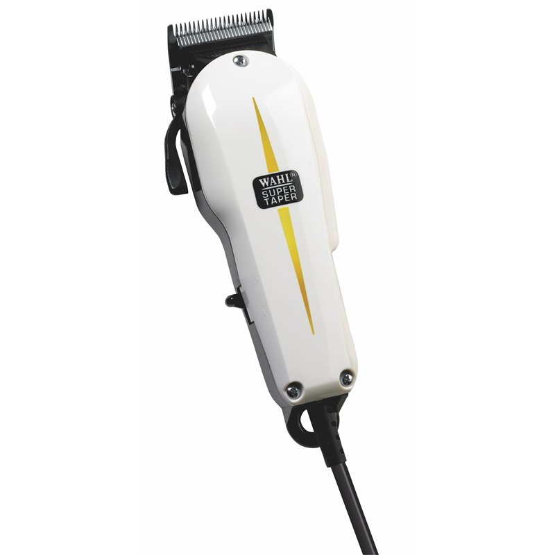 Wahl Super Taper - Tondeuse à cheveux professionnelle - Pour l'épilation et l'effilage, noir/blanc
