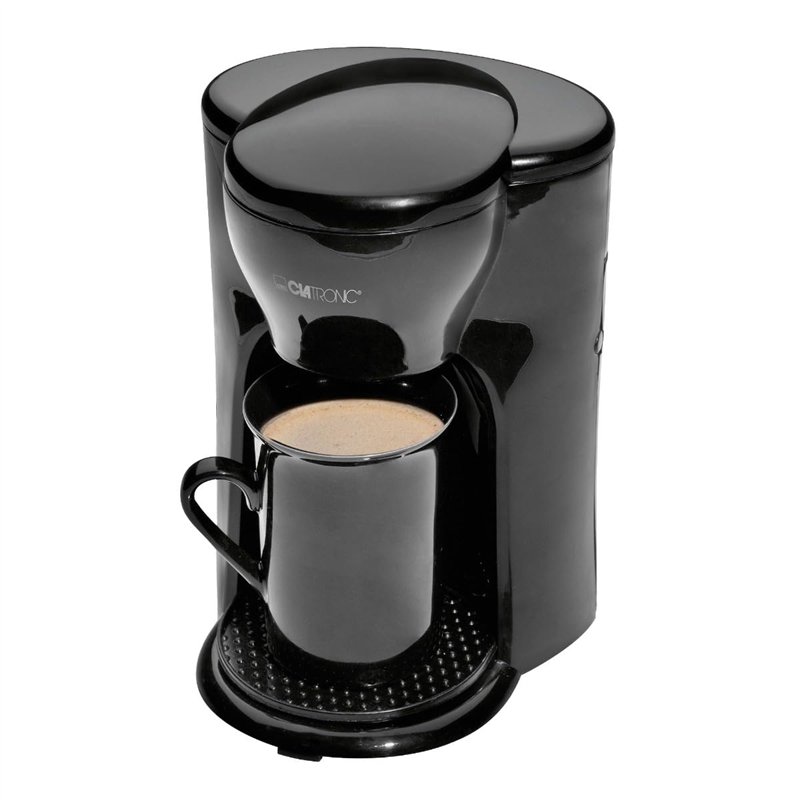 Clatronic Machine à Café 1 Tasse | Cafetière | Cafetière filtre avec tasse en céramique incluse | 140 ml | Petite cafetière filt