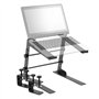 TIGER LEC14-BK Support de table réglable pour ordinateur portable DJ avec pinces de bureau