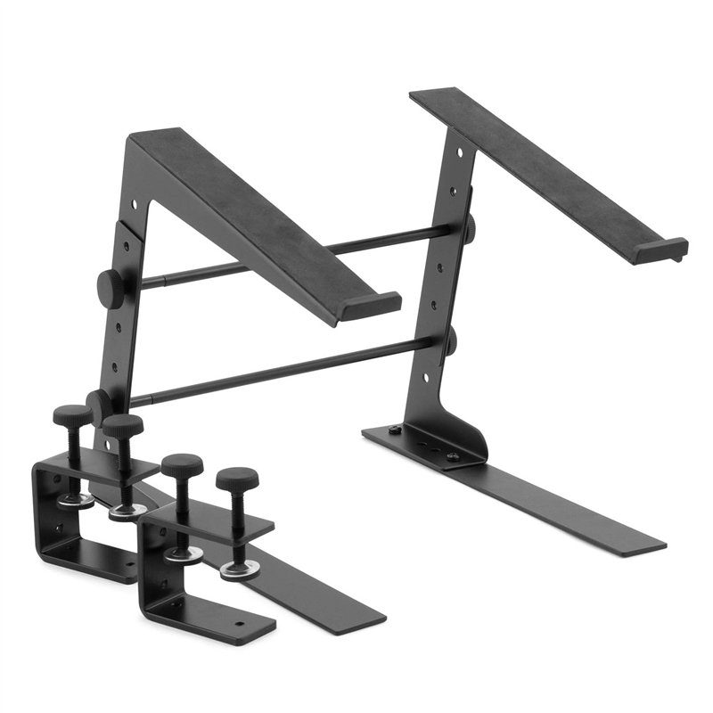 Image secondaire de TIGER LEC14-BK Support de table réglable pour ordinateur portable DJ avec pinces de bureau