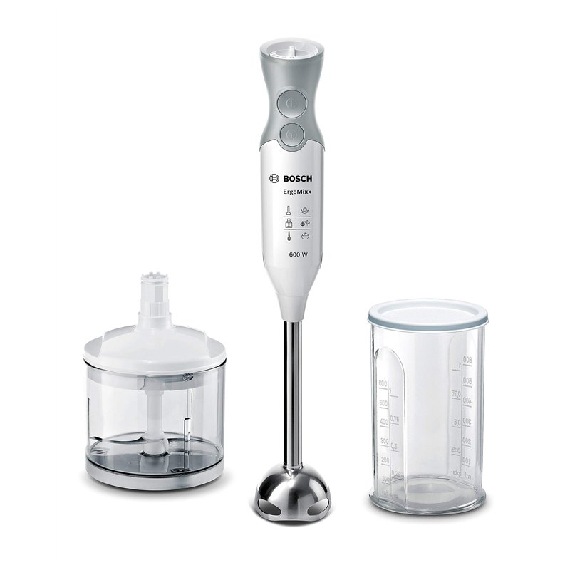 Bosch Mixeur Plongeant ErgoMixx MSM66120 – Mélangeur ultra puissant pour les usages intenses – Puissance de 600 W – Mini-hâchoir