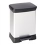CURVER Poubelle Rectangulaire à Pédale Decobin 30L - Fermeture Douce - Aspect Métal - Pour Cuisine, Bureau, Salle de Bain - 39x2