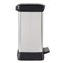 CURVER Poubelle Rectangulaire à Pédale Decobin 30L - Fermeture Douce - Aspect Métal - Pour Cuisine, Bureau, Salle de Bain - 39x2
