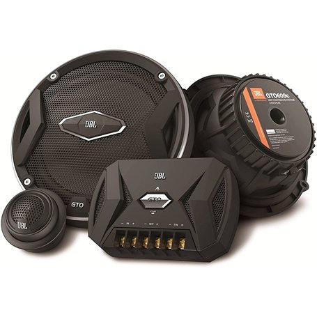 JBL Car GTO 609C Système Audio Auto Incluant 1 Paire d'Enceintes 165mm (6.5'') 2-Voies, 2x Médiums et 2x Aigus - Noir