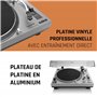 Lenco L-3810 Platine Vinyle à entraînement Direct - Platine Vinyle DJ - 33/45 Tours/Minute - contrôle de Pas - système de Lectur