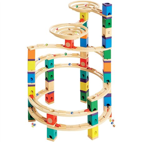 Hape Circuit à Billes Créatif en Bois Le Cyclone Quadrilla - Jeu de Construction Super Kit Complet de 102 pièces pour Le Circuit
