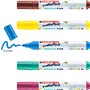 edding 17 FUNTASTICS TEXTILE FUN Marqueur pour textiles pour enfants - jaune, marron, bleu, rouge, vert - 5 stylos - pointe rond