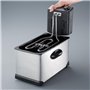 SEVERIN Friteuse 2 000 W, Friteuse électrique en inox d’une capacité de 3 L, Appareil de cuisson pour frites, légumes, viandes, 