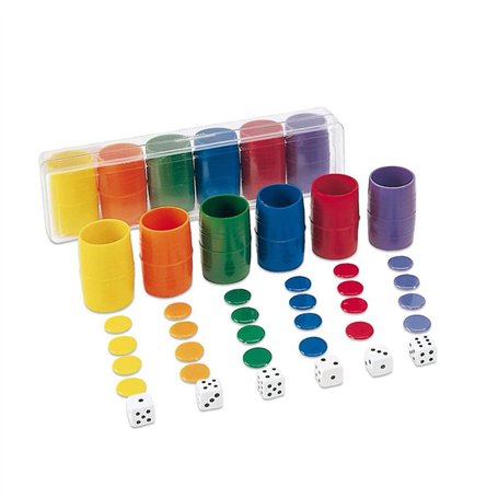 Cayro - Accessoires Parcheesi - + 5 Ans - Coffret Plastique - Jeux De Société Enfants Et Adultes - 6 Gobelets - 24 Jetons Et 6 D