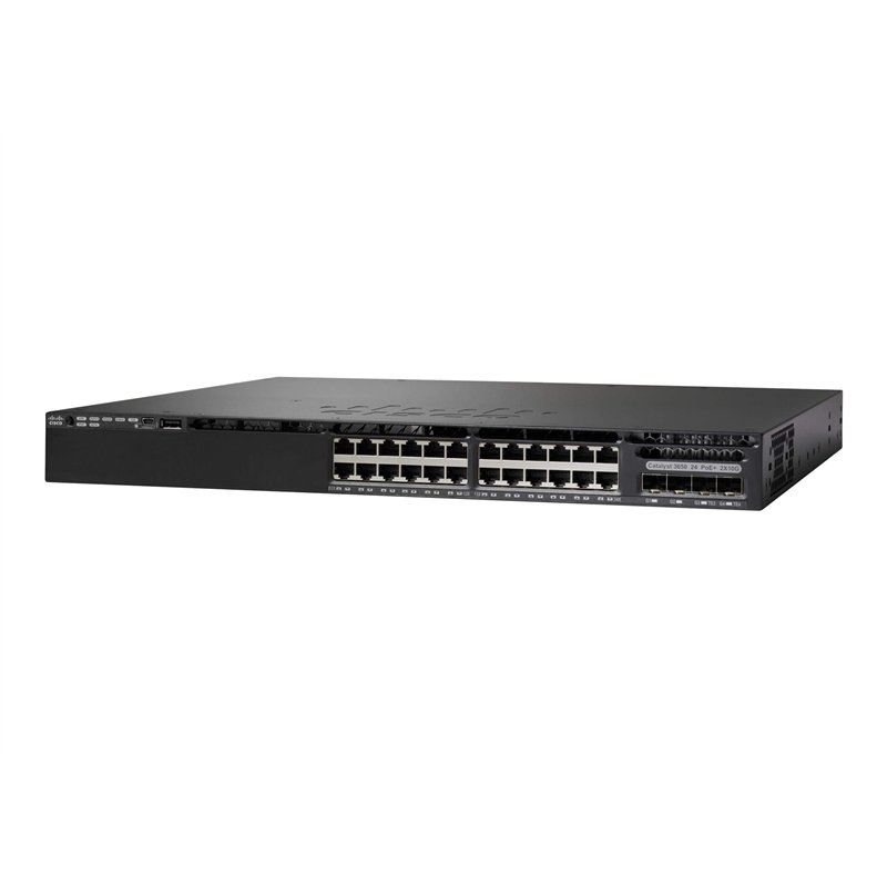 Commutateur réseau Cisco Catalyst 3650-24PD-L, 24 Ports GbE PoE+, 2 Ports de Liaison Montante 10G et 2 Ports de Liaison Montante