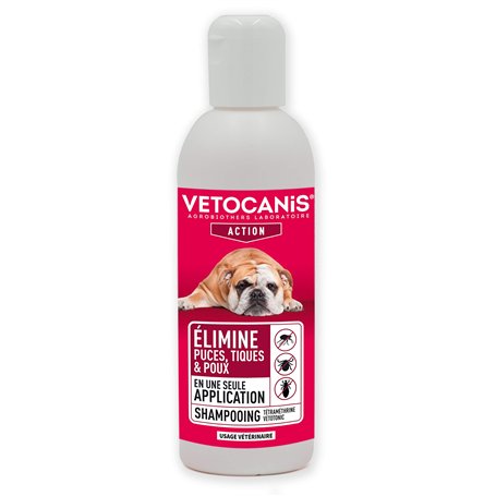 Vetotonic - Shampoing Chat et Chien - Produit Anti Parasites Chat Chien - Shampooing Chien Efficace dès la 1ère Utilisation - An