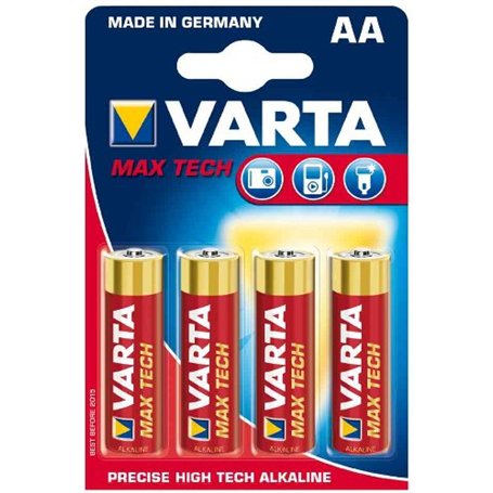 VARTA Lot de 10 Blisters de 4 piles Alcalines "Maxi Tech" Mignon (AA/LR6) 1,5 volts
