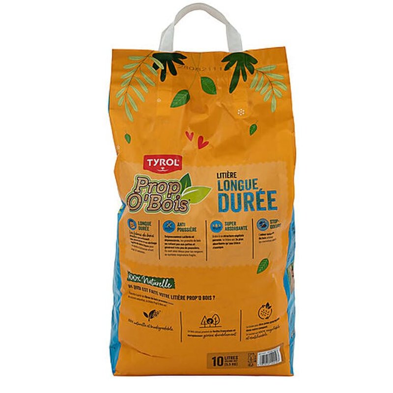 Image secondaire de Tyrol, Litière Petits Animaux PROP'O BOIS 10L, Super Absorbante à Granulés de Bois, Litière Lapin