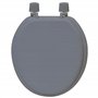 Evideco 4105180 rond WC en bois moulé solide Gris 15.5"l X 36,2 cm W