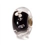 Trollbeads Perle diamant universelle, noire – Breloque en verre fabriquée à la main | Verre et oxyde de zirconium | Collection U