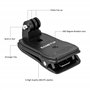 Sametop Pince Sac à Dos Fixation Backpack Accessoires 360 Degrés Rotation Compatible avec GoPro Hero 13 12 11 10 9 8 7 6 5 Sessi