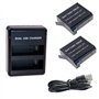 Suptig Lot de 2 Batteries et Chargeur Daul pour GoPro HERO4 Black/Gopro HERO4 Silver et Gopro AHDBT-401