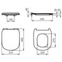 Ideal Standard TESI Abattant WC, Lunette Toilette, Siège WC, Ultra-Fin, Frein De Chute Blanc, Certifié NF, Modèle authentique,T3