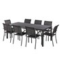 Hespéride - Table de Jardin Rectangulaire Piazza Gris Graphite - 8 Places - Aluminium Traité Epoxy Antirouille