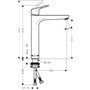 hansgrohe Focus - Mitigeur de lavabo sans tirette ni vidage, Robinet de salle de bain avec hauteur sous bec 230 mm, économie d'e