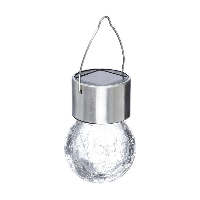 Lampe Solaire à Suspension Inox, Blanc, 6cm x 10cm, argent