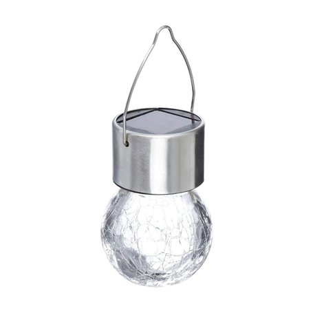 Lampe Solaire à Suspension Inox, Blanc, 6cm x 10cm, argent