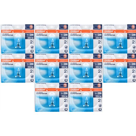 Lot de 10 ampoules Osram Eco Halogène Culot 20 W ~ 25 W 235 lm G9 2700 K intensité variable Blanc chaud Ampoule halogène de 10