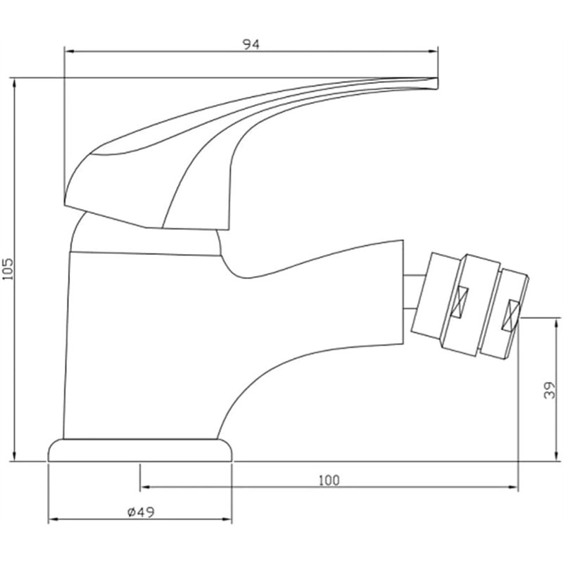 Image secondaire de SCHÜTTE ATHOS 41200 Robinet de bidet avec bonde et tige de tirette, mitigeur pivotant de marque Chromé
