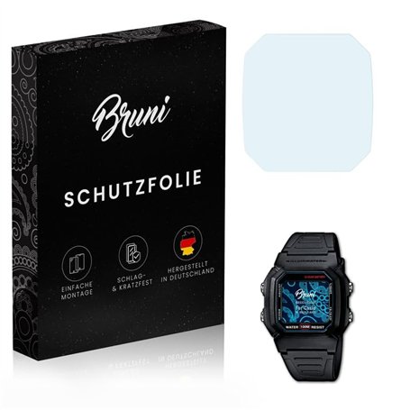 Bruni Protecteur d'écran compatible avec Casio W-800H-1AVES Film Protecteur, cristal clair Écran protecteur (2X)