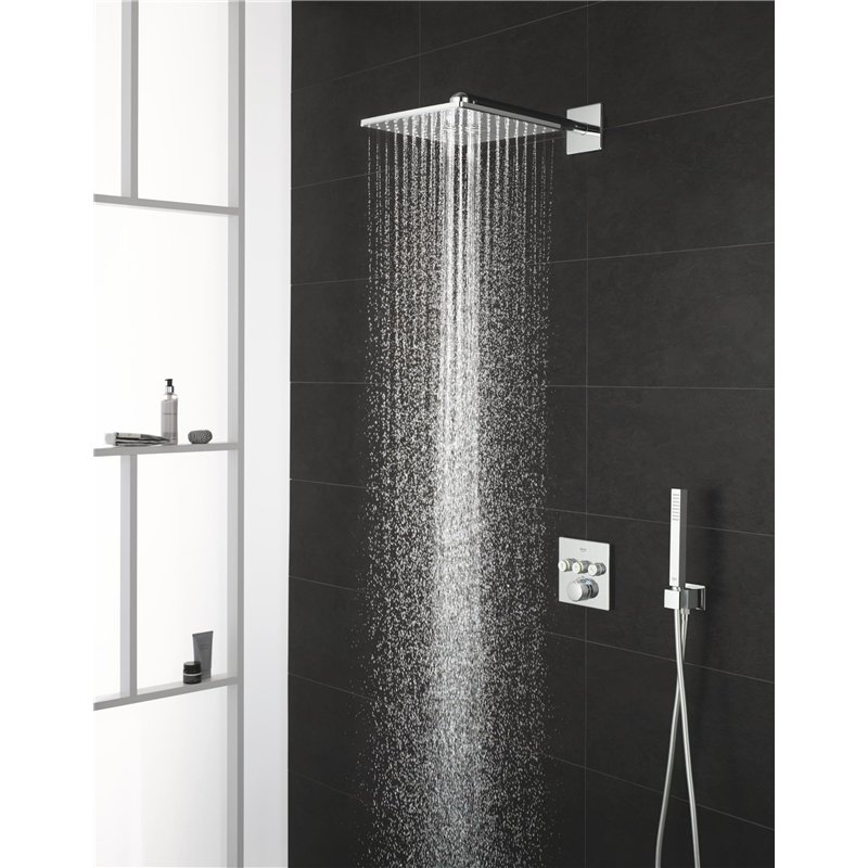 Image secondaire de GROHE Set Douche de tête Bras 2 Jets Rainshower 310 SmartActive Cube 26479000, Chrome, 400 mm