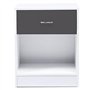 IDMarket - Lot de 2 Tables de Chevet Olga 1 tiroir avec Niche Bois Blanc et tiroir Gris