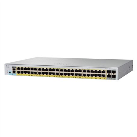 Commutateur réseau Cisco Catalyst 2960L-48TQ-LL, 48 Ports Gigabit Ethernet, 4 Ports de Liaison Montante 10G SFP+, sans Ventilate