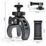 UTEBIT Support Guidon de Moto Vélo pour GoPro, 360° Rotatif Fixation Montage Support avec Support Telephone, Fixation Camera Cla