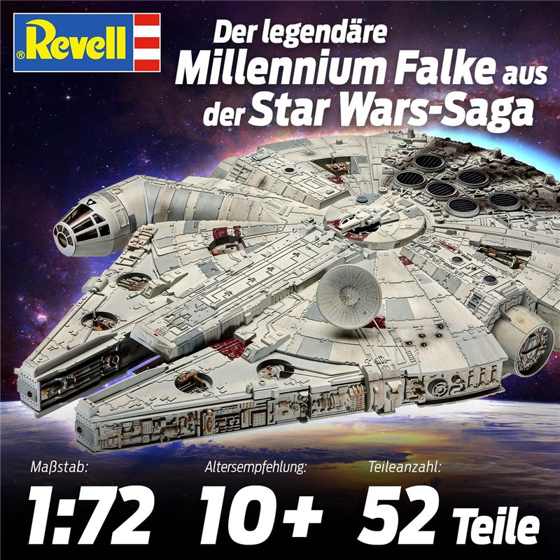 Image secondaire de Revell- Faucon Millenium Star Wars Han Solo Maquette, 10 ans to 99 ans,06718, Multicolore, 1:72 Scale
