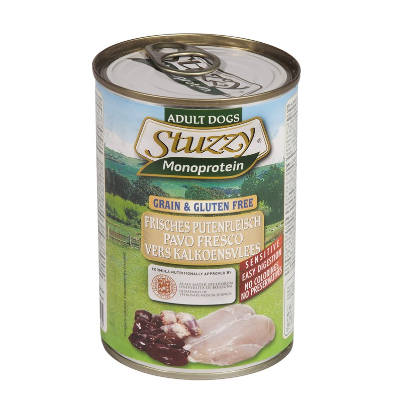 Stuzzy Lot de 6 x 400 g de Nourriture Humide Naturelle pour Chien Saveur Paon 2400 g