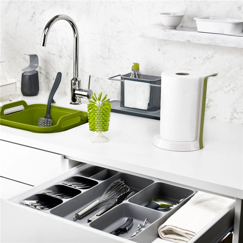 Image secondaire de Joseph Joseph - Range Couvert pour Tiroir Compact, Organisateur de Tiroir, Blanc/Vert, 38,5 x 39,5 x 5,5 cm