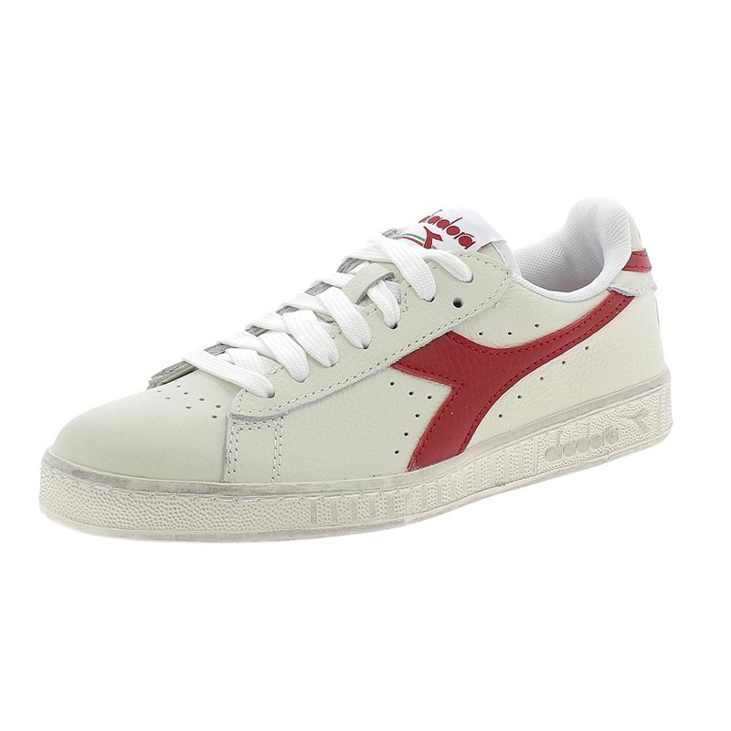 Diadora Mixte Game L Low Waxed Chaussure de Gymnastique, White Red Pepper, 42.5 EU