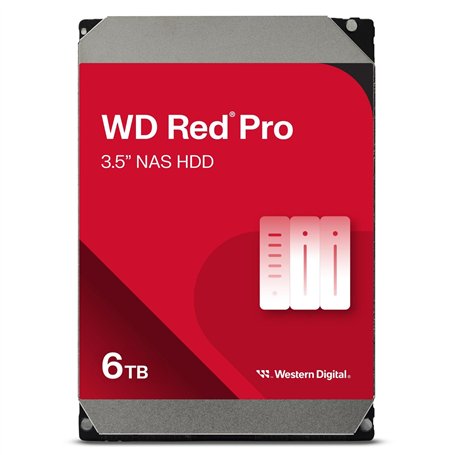 WD Red Pro 6 To Disque dur Interne 3.5" dédié NAS, 7200 RPM Class, SATA 6 GB/s, CMR, 256MB Cache, Garantie 5 ans