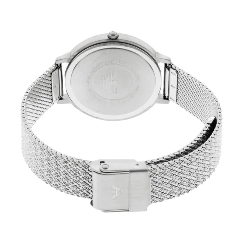 Image secondaire de l'Emporio Armani Montre pour femme, mouvement à deux aiguilles, boîtier en acier inoxydable argenté de 32 mm avec bracelet en acier