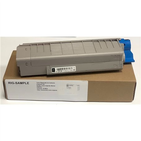 Toner OKI 43865724 pour C5850 C5950 MC560 - Noir - 8.000 Pages - Régénéré Made in Italy