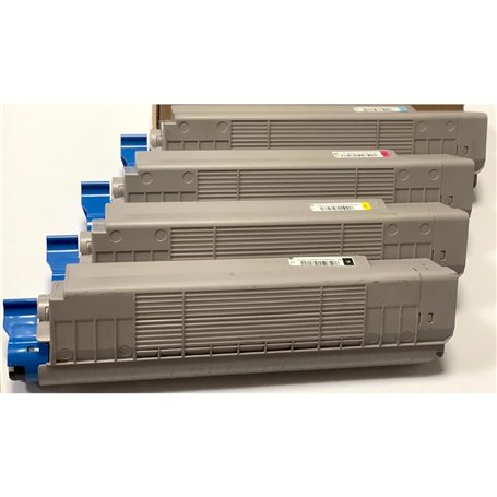 Toner OKI 44059165 66 67 68 pour MC851 MC861 n dn cdtn MC 861 851 - Noir, Jaune, Magenta, Cyan - 7.300 Pages - Régénéré Made in 