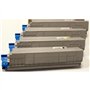 Toner OKI 44059165 66 67 68 pour MC851 MC861 n dn cdtn MC 861 851 - Noir, Jaune, Magenta, Cyan - 7.300 Pages - Régénéré Made in 