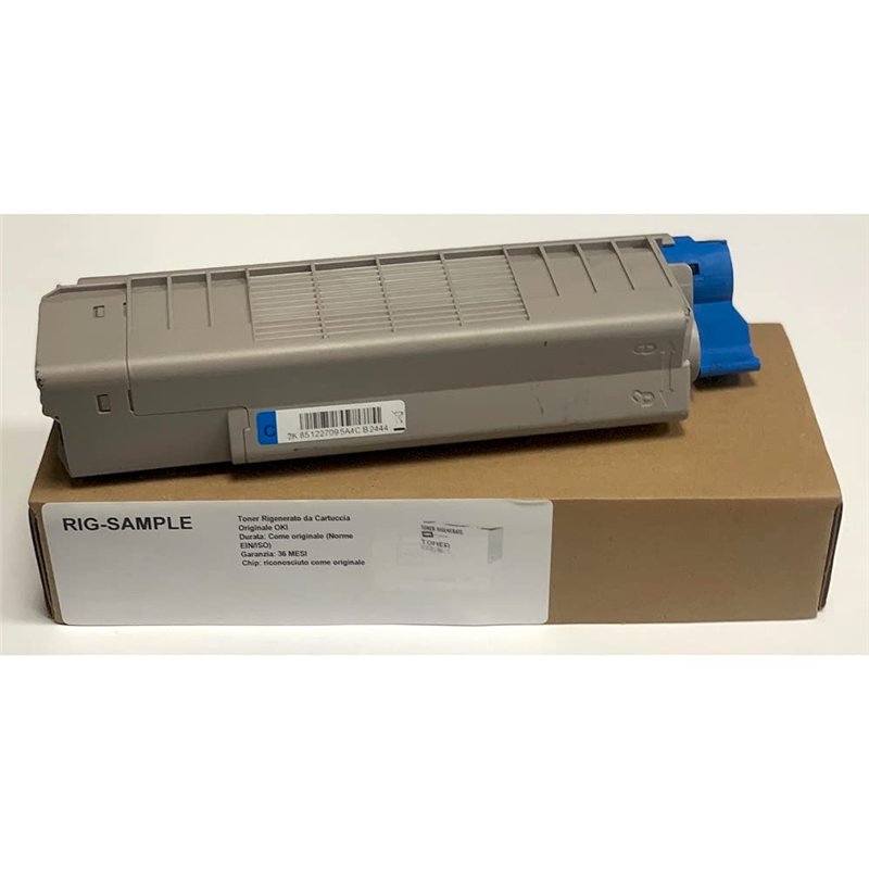 Toner OKI 44315307 pour C610 C610N C610dn 610 - Cyan - 6.000 Pages - Régénéré Made in Italy