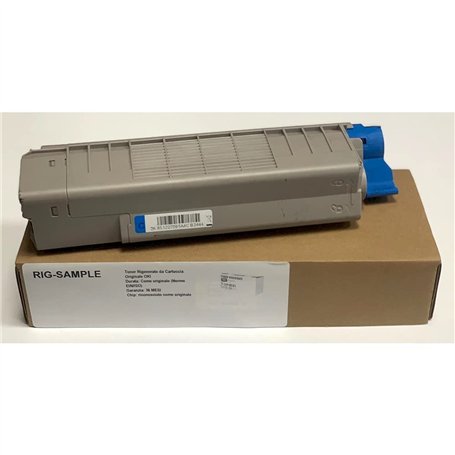 Toner OKI 44315307 pour C610 C610N C610dn 610 - Cyan - 6.000 Pages - Régénéré Made in Italy