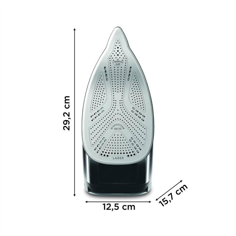 Image secondaire de Rowenta DW8210D1 – Fer à repasser vapeur sec, semelle Microsteam 400, 2 m, 200 g/min, noir, rouge, 50 g/min
