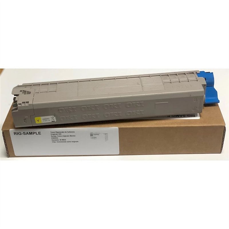 Toner OKI 45862814 pour MC873 MC 873 MC883 dn DNC dnx - Jaune - 10.000 Pages - Régénéré Made in Italy