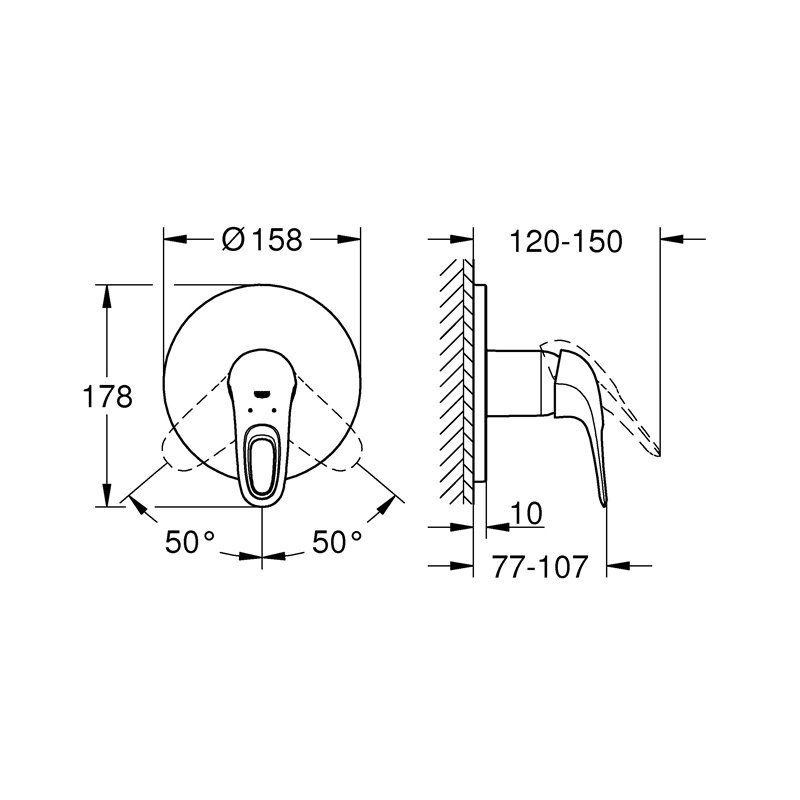 Image secondaire de GROHE 24048003 Mitigeur douche encastré, Chrome